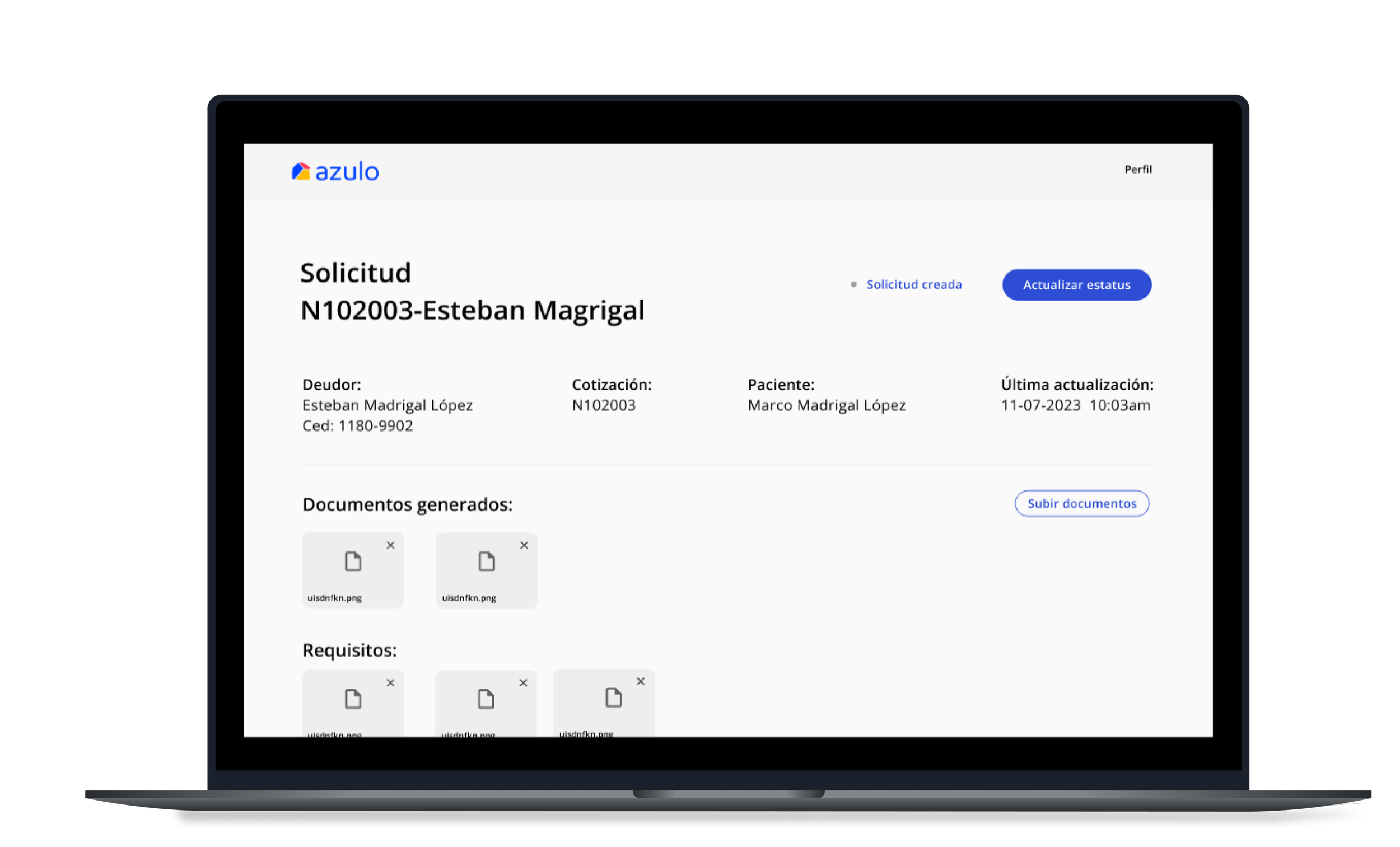 Health Loan Management screen 1