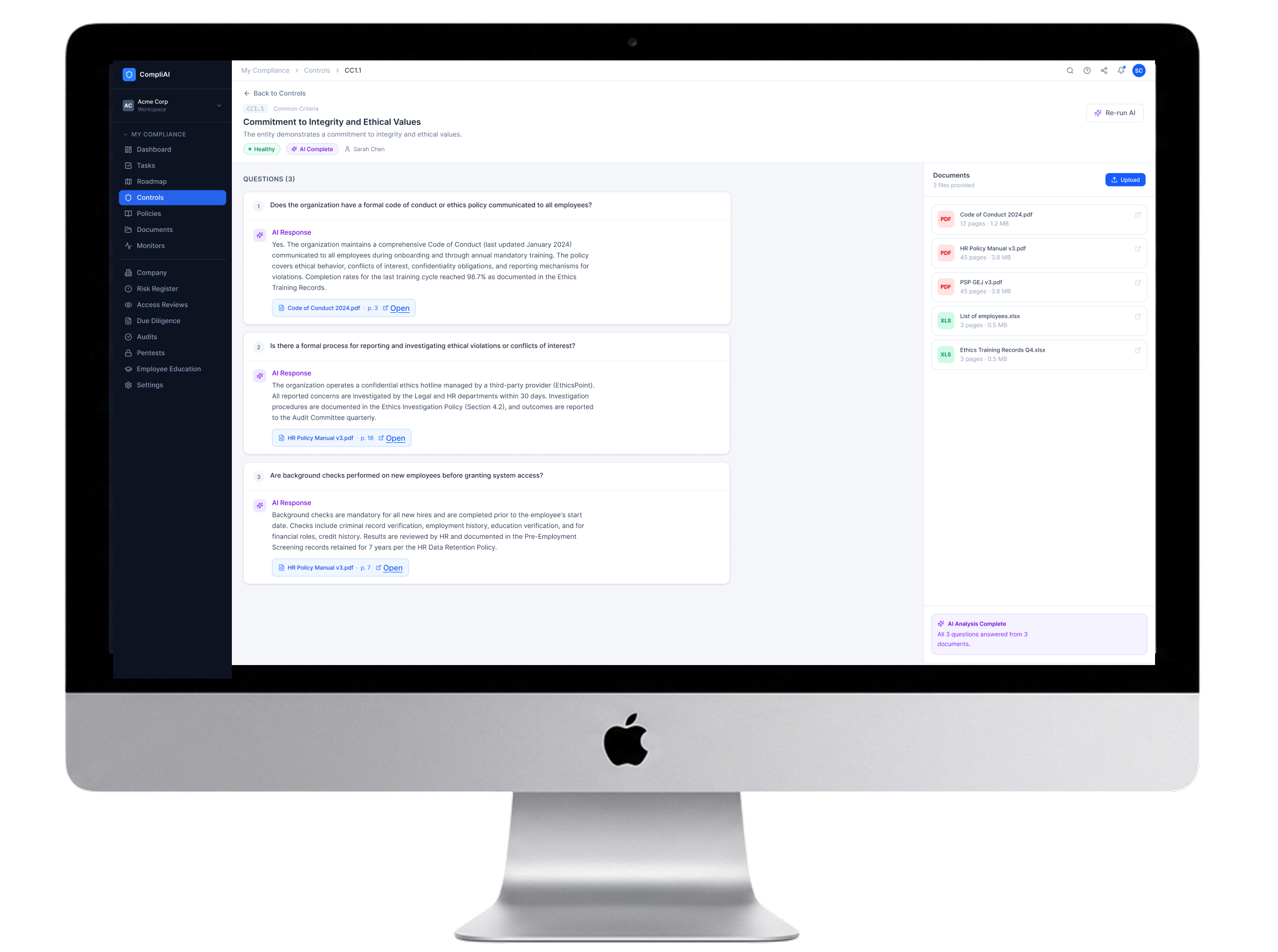 AI Audit Assistant screen 1
